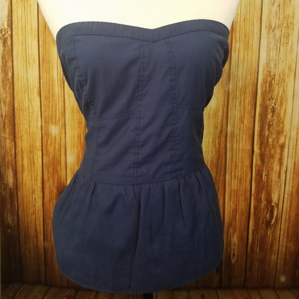 American Eagle X-Large Strapless Navy Top
